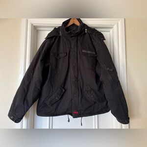 Vintage INNES Skateboarding Jacket Men’s Size XL Hooded Skater Coat Black VTG